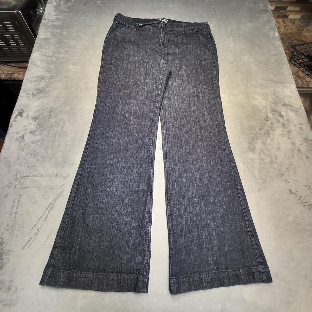 Old Navy The Flirt Jeans Womens 16 Long Blue Dark Wash Wide‎ Flared Leg